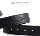 Black Women's Western Style Embossed Belt 2 Pack Vintage PU Leather Waistband with Antique Silver Buckle for Jeans and Dresses Y2K Fashion-2