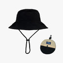 Green Foldable Waterproof Bucket Hat Packable Sun Cap Wide Brim with Adjustable Drawstring for Fishing Camping and Hiking-1