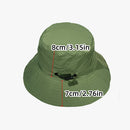 Green Foldable Waterproof Bucket Hat Packable Sun Cap Wide Brim with Adjustable Drawstring for Fishing Camping and Hiking-3