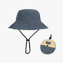 Grey Foldable Waterproof Bucket Hat Packable Sun Cap Wide Brim with Adjustable Drawstring for Fishing Camping and Hiking-1