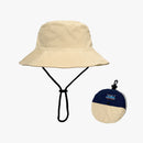 Khaki Foldable Waterproof Bucket Hat Packable Sun Cap Wide Brim with Adjustable Drawstring for Fishing Camping and Hiking-1