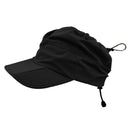 Black Women's Foldable Sun Visor Cap Quick Dry Packable Empty Top Hat Adjustable Drawstring for Running Hiking and Summer Travel-1