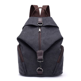 Black Women's Vintage Canvas Backpack Casual Daypack Retro College School Bag Large Capacity Rucksack for Travel Work & Daily Use