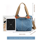 White Women's Retro Canvas Tote Bag Large Capacity Shoulder Handbag Adjustable Crossbody Strap 35cm for Travel Work & Daily Use-3