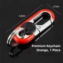 3pc Red Durable Zinc Alloy Carabiner Keychain – Secure Twist Lock & Dual Key Rings-1
