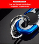 3pc Red Durable Zinc Alloy Carabiner Keychain – Secure Twist Lock & Dual Key Rings-3