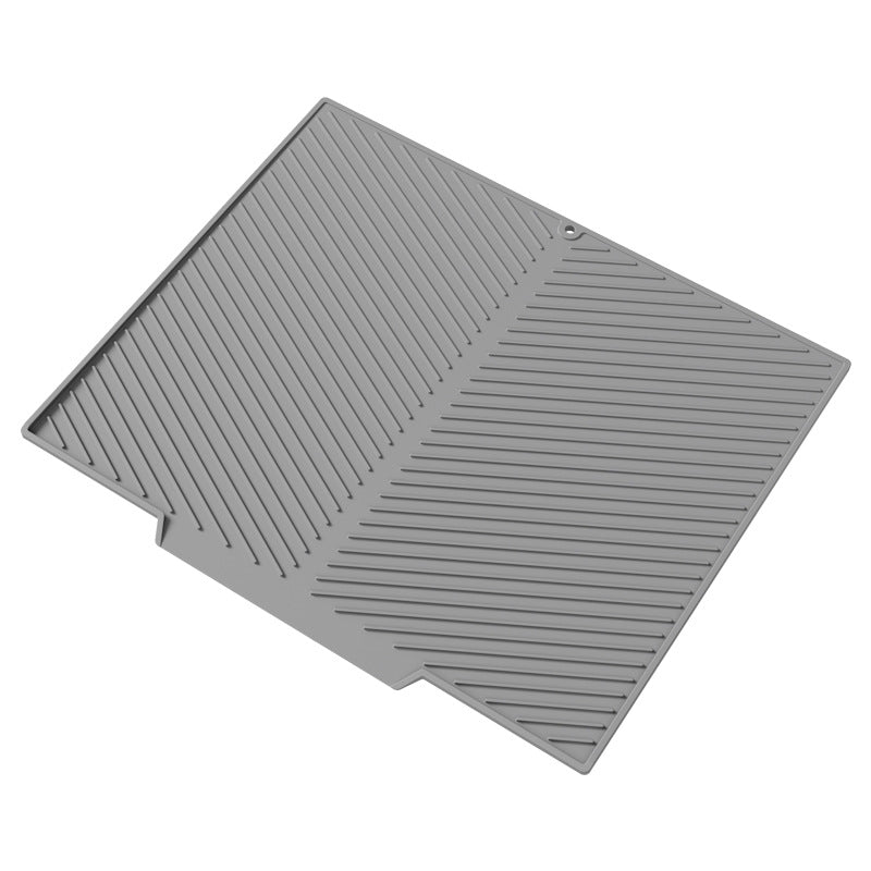 2PC Grey Multi-Use Drain Mat (37x27 cm) – Non-Slip Heat Protection for Dish Drying & Prep
