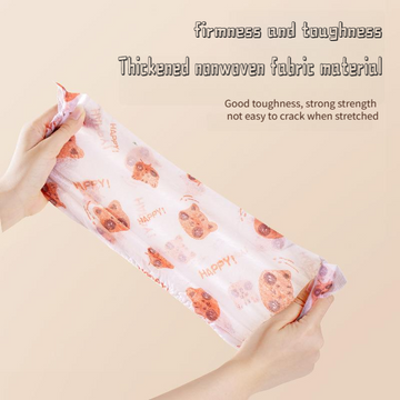 50 Pieces Thickened Non-Woven Disposable Shoe Covers (Blue Rabbit) – Universal Fit (EU Size 34-45) for Guests & Floor Protection - 0