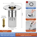 2-Pack Pop-Up Sink Stopper with Hair Catcher – Small (28-33mm) Drain Filter,Basin Drain Filter Upgrade-1