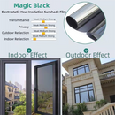 Premium 6-Layer Black Window Film for Home/Office – Reflective One-Way Privacy, 50cm x 2m One Roll, UPF 50+ UV Block,With Full Install Tools-1