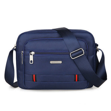 Dark Blue Dual-Style Men's Oxford Cloth Crossbody Bag Bundle - Oxford Cloth Business Shoulder Bag, Multi-Functional Large Capacity, Fits 8-inch Tablet - 0