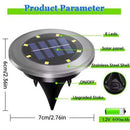 4-Pack Solar LED In-Ground Warm Yellow Light Set (Single 7.1x7.1x6.1cm) - Stainless Steel Waterproof Outdoor Garden Pathway and Landscape Spike Lamp-2