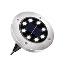 4-Pack Classic Large 8 LED Solar In-Ground White Light Set (12  x 12  x 13 cm) - Stainless Steel Waterproof Garden Spike Lamps for Lawn & Pathway-1