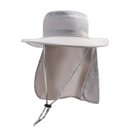 2-Pack Light Grey Men's Adjustable Sun Protection Hat - Wide Brim, Deep Crown, Quick Dry Breathable Sun Cap with Neck Flap for Hiking & Outdoors-1