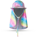 2-Pack Girls' Sun Protection Swim Cap Set - Cute Cartoon Rainbow Horse Pattern, Quick Dry Nylon Swimming & Wading Hat-2