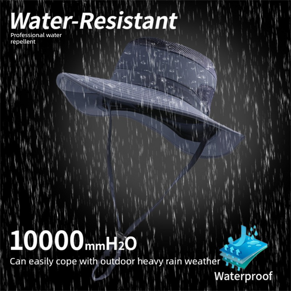 2-Pack Dark Blue Men's Adjustable Sun Protection Hat - Wide Brim, Deep Crown, Quick Dry Breathable Sun Cap with Neck Flap for Hiking & Outdoors