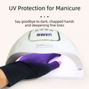 5-Pair Purple UV Protection Fingerless Gloves for Nail Art Curing and Cycling Sun Protection - Made of Nylon/Spandex, Manicure Hand Care-2