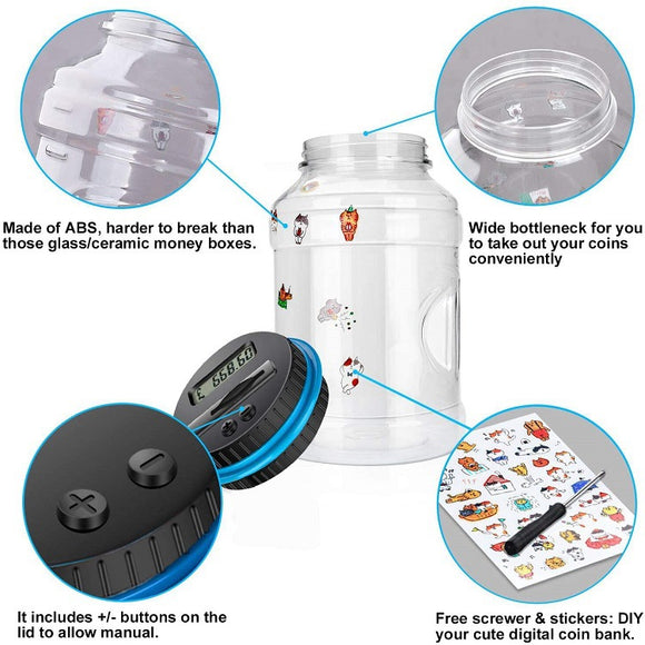 Digital Counting Money Box with Lock - AUD Australian Coin Compatible Piggy Bank for Kids & Adults (7.95x4.45in)