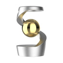 Silver gyroscope and gold beads Kinetic Levitating Desk Toy - Silent Spinning Floating Gyroscope for Stress Relief & Office Decor-1