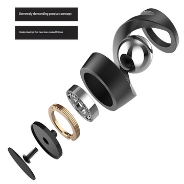 Grey top rose gold beads Kinetic Levitating Desk Toy - Silent Spinning Floating Gyroscope for Stress Relief & Office Decor - 0