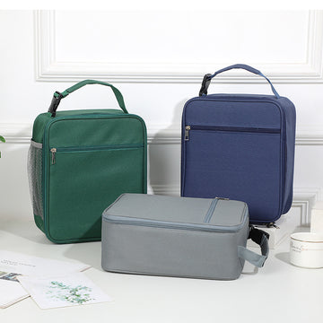 Green Insulated Lunch Bag with Shoulder Strap - Portable & Large Capacity Thermal Bento Tote - 0