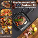 Five-piece set Heavy Duty Cast Iron Skillet & Grill Pan Thickened Vintage Style Cookware for Steak Breakfast & Camping-3