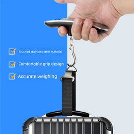 Black Portable Digital Luggage Scale 50kg High Precision Hanging Weigher with Backlit LCD Stainless Steel for Travel Home and Postal Use - 0