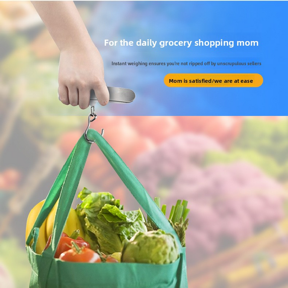 White Green light Portable Digital Luggage Scale 50kg High Precision Hanging Weigher with Backlit LCD Stainless Steel for Travel Home and Postal Use