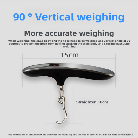 White Green light Portable Digital Luggage Scale 50kg High Precision Hanging Weigher with Backlit LCD Stainless Steel for Travel Home and Postal Use