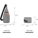 Black 3 Piece Mens Backpack Set with Sling Bag and Pouch USB Charging Port Large Capacity Laptop Daypack Water Resistant Business Travel School Bag-9