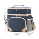 Navy blue Dual Layer Insulated Lunch Bag 12L Large Capacity Cooler Tote with Adjustable Strap Leakproof Thermal Food Carrier for Work Picnic and Camping-1