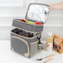 Navy blue Dual Layer Insulated Lunch Bag 12L Large Capacity Cooler Tote with Adjustable Strap Leakproof Thermal Food Carrier for Work Picnic and Camping-2