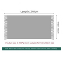 Khaki Nordic Knitted Throw Blanket with Tassels 130x230cm Soft Acrylic Diamond Pattern Sofa Cover Bed Runner and Travel Blanket-6