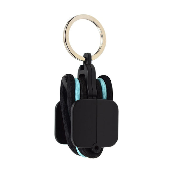 3-PCS Black Portable Hair Tie Organizer Keychain Compact Hair Accessories Holder with Clip for Travel School Bag and Purse