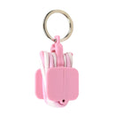 3-PCS Pink Portable Hair Tie Organizer Keychain Compact Hair Accessories Holder with Clip for Travel School Bag and Purse-1