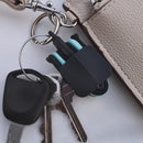 3-PCS Blue Portable Hair Tie Organizer Keychain Compact Hair Accessories Holder with Clip for Travel School Bag and Purse-3