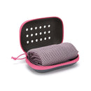 2-PCS pink Instant Cooling Towel with EVA Case 30x90cm Breathable Ice Silk Sports Towel Quick Dry for Gym Yoga and Outdoor Workouts-1
