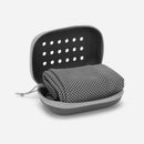 2-PCS Dark grey Instant Cooling Towel with EVA Case 30x90cm Breathable Ice Silk Sports Towel Quick Dry for Gym Yoga and Outdoor Workouts-1