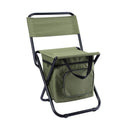 Olive green 3-in-1 Portable Folding Camping Chair with Built-in 10L Cooler Bag Lightweight Backpack Stool for Fishing Beach and Outdoor Picnics-1