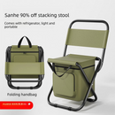 Blue 3-in-1 Portable Folding Camping Chair with Built-in 10L Cooler Bag Lightweight Backpack Stool for Fishing Beach and Outdoor Picnics-3