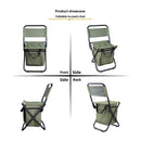 Blue 3-in-1 Portable Folding Camping Chair with Built-in 10L Cooler Bag Lightweight Backpack Stool for Fishing Beach and Outdoor Picnics-5