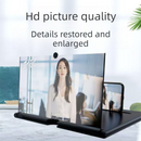 Black Portable 10-Inch Mobile Phone Screen Magnifier with Foldable Stand - 3D HD Video Amplifier for Movies & Reading - Pull-Out Design Compatible with All Smartphones - Ideal for Home, Travel & Camping-3