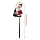 Warm white light Solar Powered Christmas Garden Stake - Metal Santa Claus with Glowing Lantern - Warm White LED Outdoor Decoration - 82cm Height-3