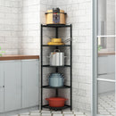 5-Tier Kitchen Corner Shelf Stand - Heavy Duty Carbon Steel Pot & Pan Organiser - Rust Resistant Freestanding Storage Rack for Small Spaces-1