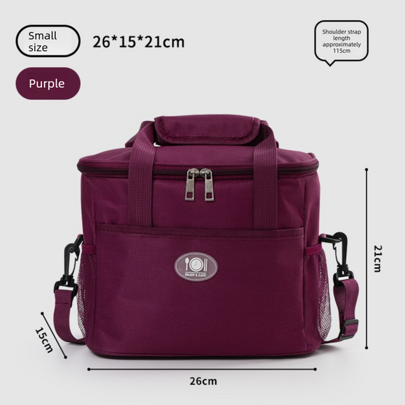Insulated Lunch Bag Thermal Cooler Tote with Adjustable Shoulder Strap Waterproof Lining for Work School & Picnics Purple Small