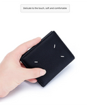 Women's Genuine Leather Bi-fold Wallet - Slim Short Purse with Coin Pocket & RFID Blocking - Soft Cowhide Minimalist Card Holder - Black-2