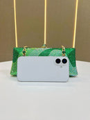 Luxury Green Rhinestone Evening Clutch Bag Women Crystal Sparkle Formal Purse with Chain Strap for Wedding Party Prom-9
