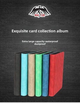 Premium Toploader Binder 9 Pocket 216 Capacity Trading Card Album Zippered PU Leather Storage Holder for Sports TCG & AFL Cards Black - 0