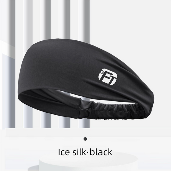 3 PCS Cooling Sports Headband  Ice Silk Moisture Wicking Sweat Band for Running Gym & Yoga Non Slip Stretchy Black Blue & Grey