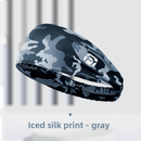 3 PCS Cooling Sports Headband Camouflage Print Ice Silk Sweat Band for Running Gym & Yoga Non Slip Stretchy Camo Red Blue & Grey-3